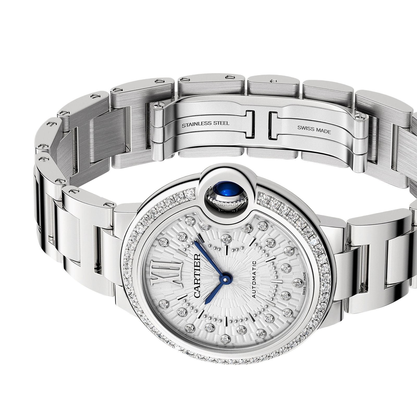 Cartier Ballon Bleu de Cartier watch, 33 mm, mechanical movement with automatic winding.