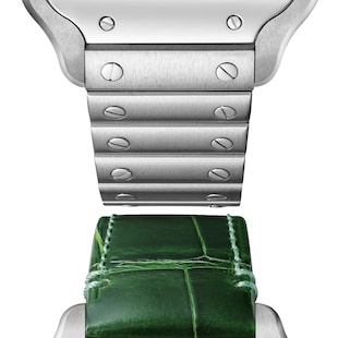 Cartier Santos de Cartier Watch, Medium Model, Steel, Automatic, Interchangeable Leather Strap