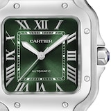 Cartier Santos de Cartier Watch, Medium Model, Steel, Automatic, Interchangeable Leather Strap