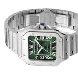 Cartier Santos de Cartier Watch, Medium Model, Steel, Automatic, Interchangeable Leather Strap