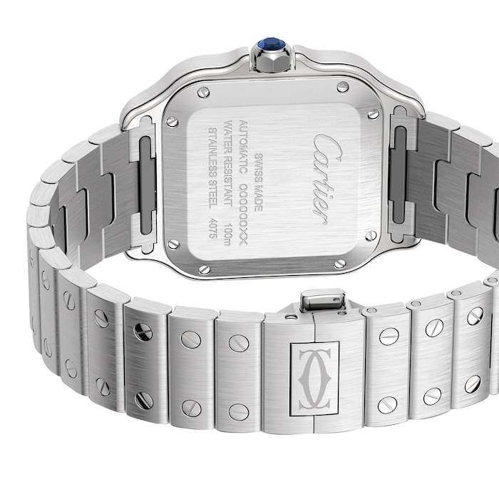 Cartier Santos de Cartier Watch, Medium Model, Steel, Automatic, Interchangeable Leather Strap