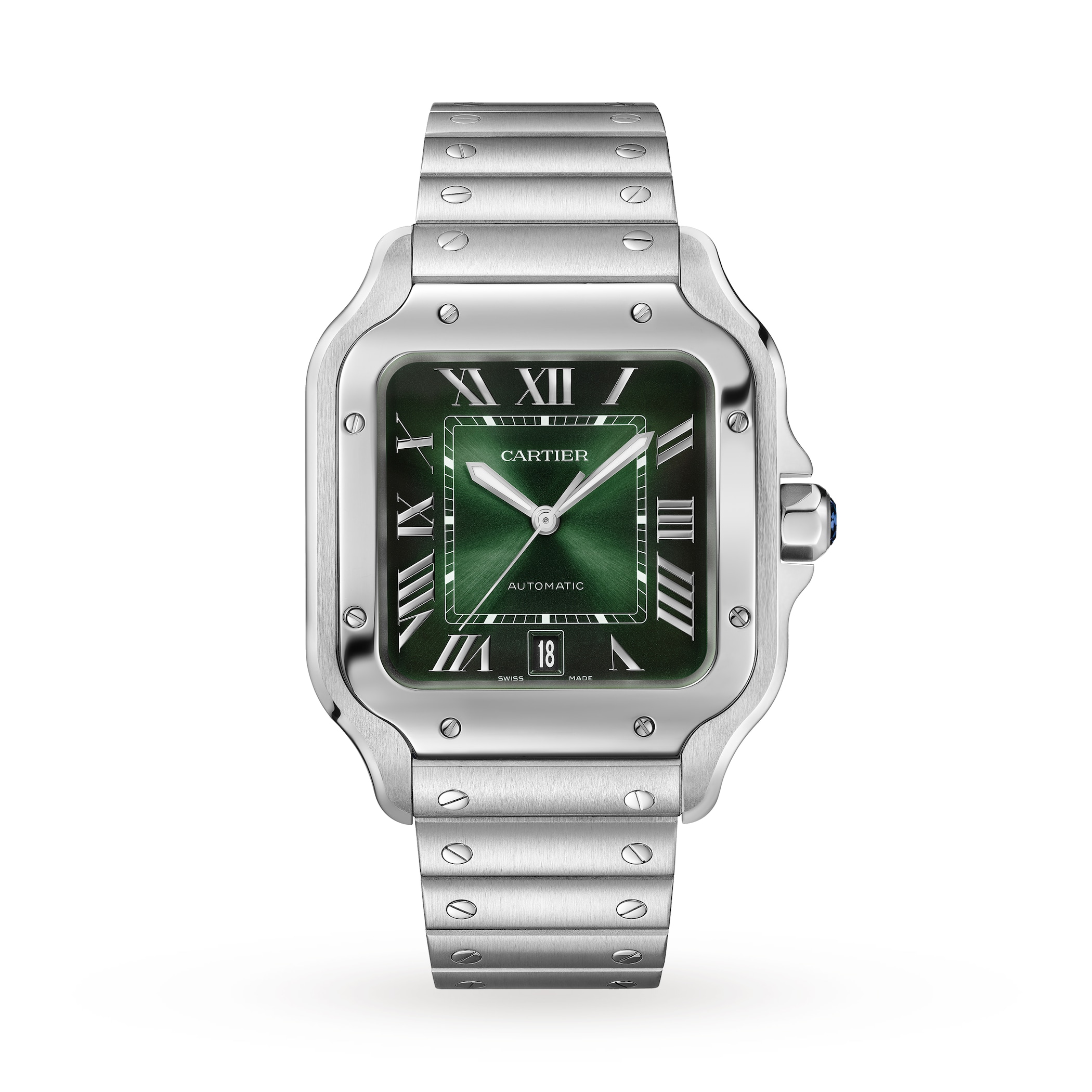 Cartier Santos de Cartier Watch, Large Model, Steel, Automatic, Interchangeable Leather Strap Cartier Santos de Cartier Watch, Large Model, Steel, Automatic, Interchangeable Leather Strap