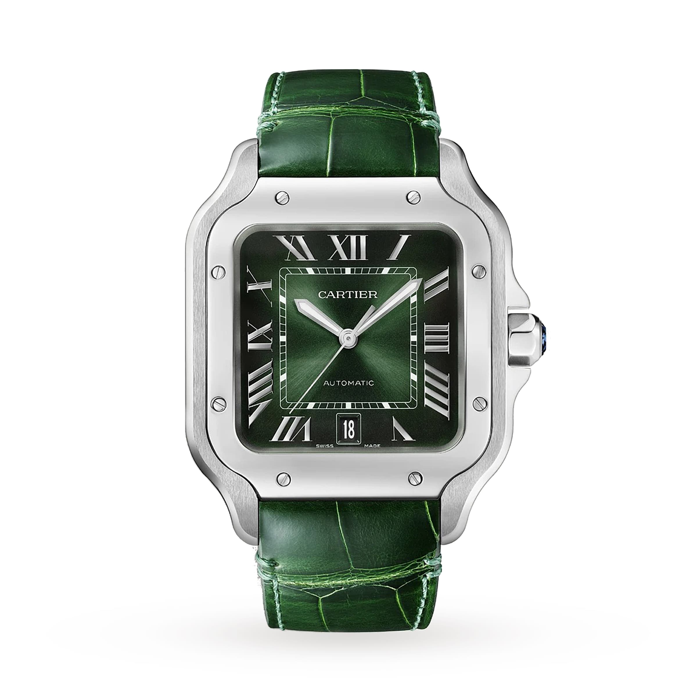 Cartier santos leather discount band