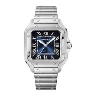 Cartier Santos de Cartier Watch, Medium Model, Steel, Automatic, Interchangeable Leather Strap