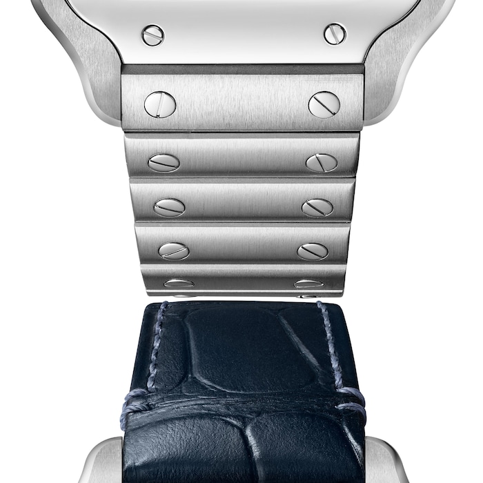 Cartier Santos de Cartier Watch, Medium Model, Steel, Automatic, Interchangeable Leather Strap