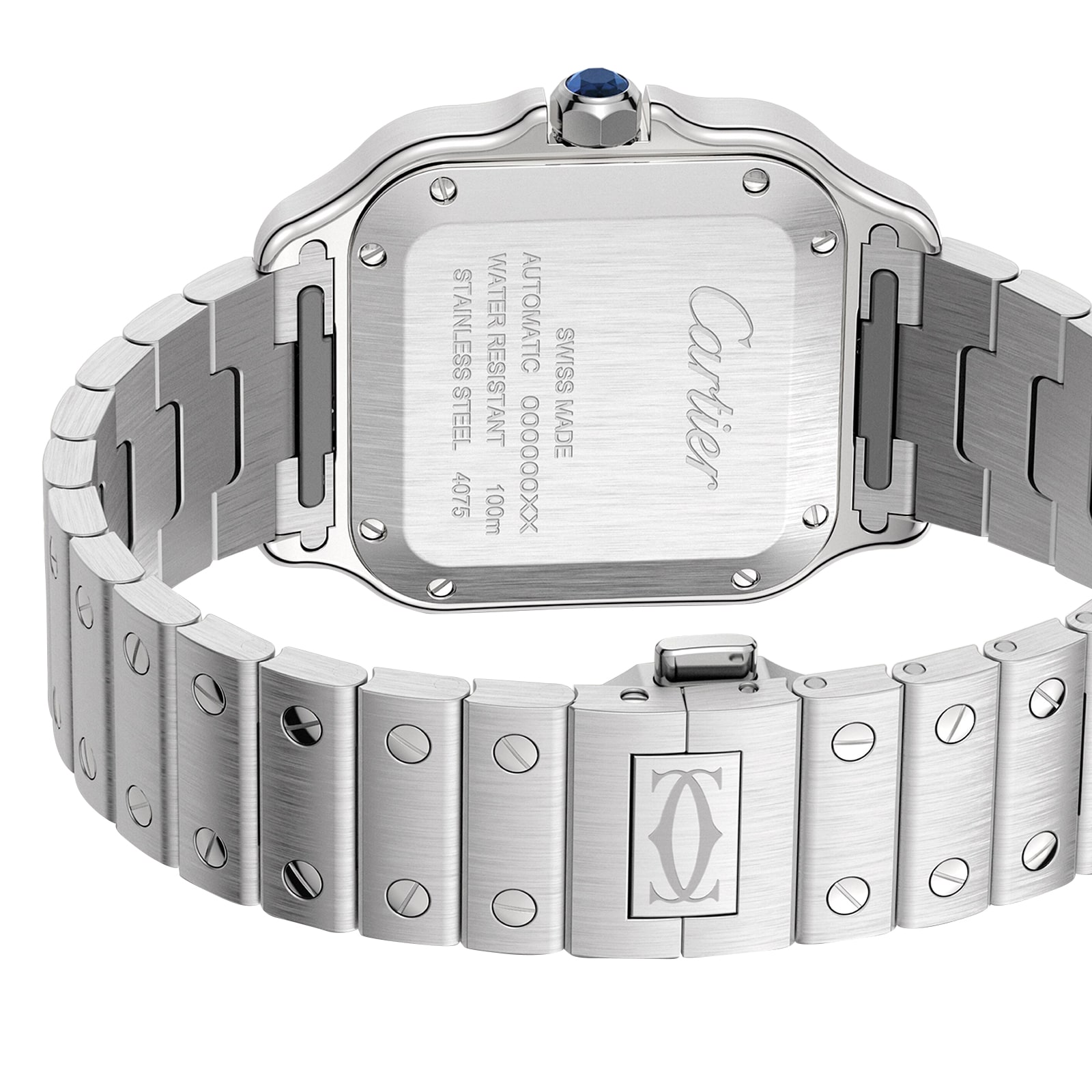 Cartier Santos de Cartier Watch, Medium Model, Steel, Automatic, Interchangeable Leather Strap Cartier Santos de Cartier Watch, Medium Model, Steel, Automatic, Interchangeable Leather Strap