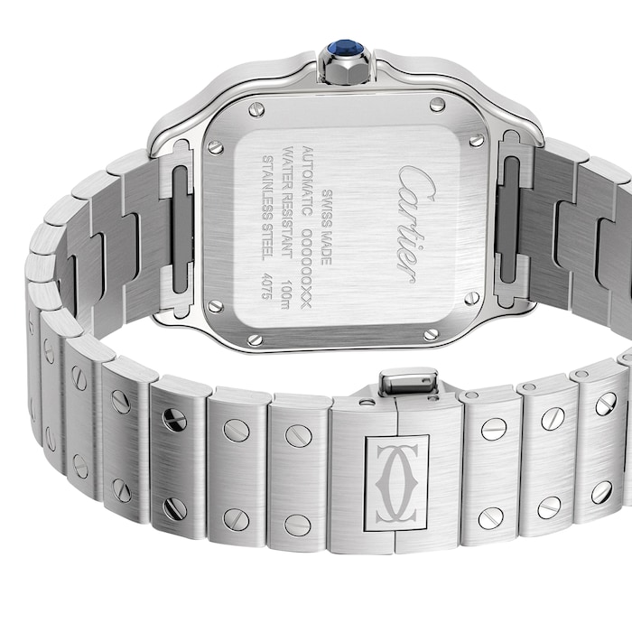 Cartier Santos de Cartier Watch, Medium Model, Steel, Automatic, Interchangeable Leather Strap