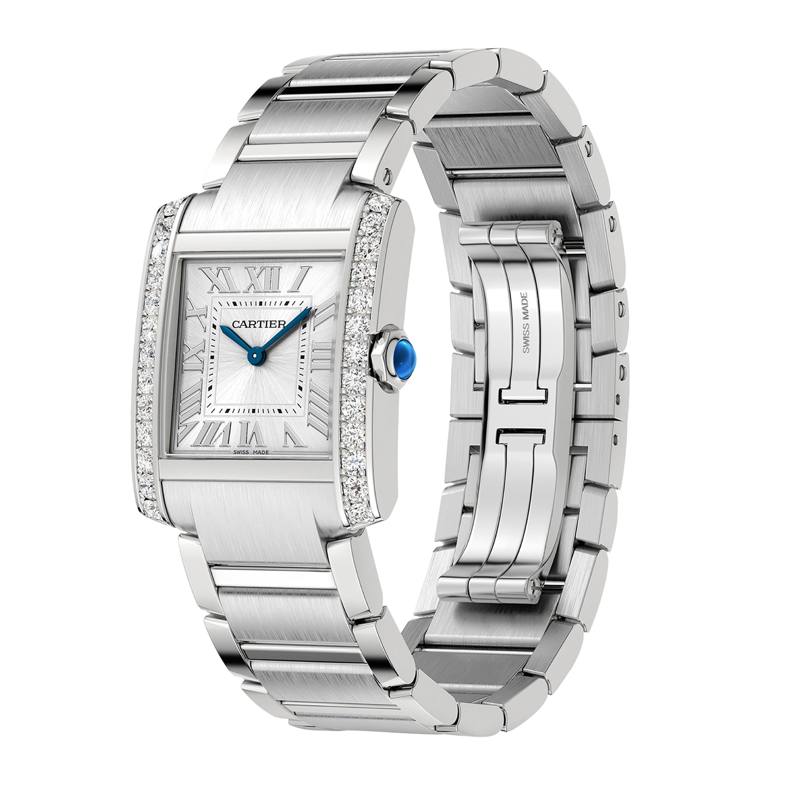 Cartier Tank Francaise watch, medium model, quartz movement.