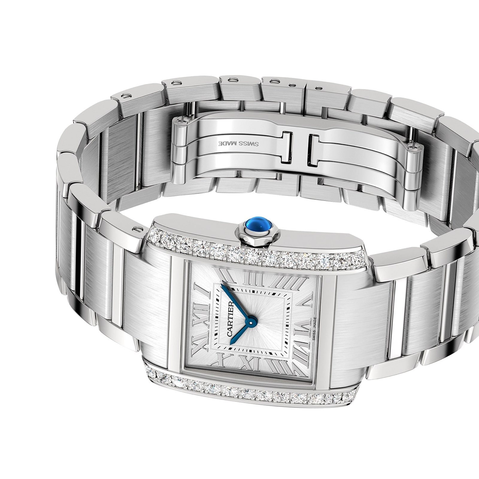 Cartier Tank Francaise watch, medium model, quartz movement.