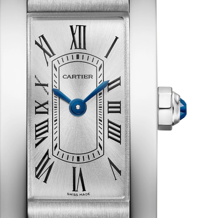 Cartier Tank Américaine Watch, Mini Model, Quartz Movement, Steel, Leather