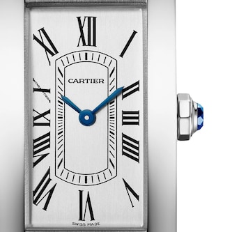 Cartier Tank Américaine Watch, Small Model, Quartz Movement, Steel, Leather