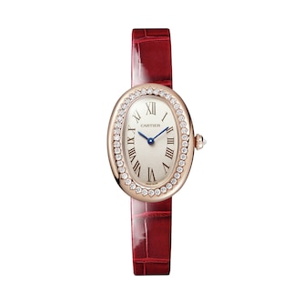 Cartier Baignoire de Cartier watch, Small model, quartz movement, rose gold, diamonds, leather Cartier Baignoire de Cartier watch, Small model, quartz movement, rose gold, diamonds, leather