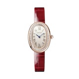 Cartier Baignoire de Cartier watch, Small model, quartz movement, rose gold, diamonds, leather