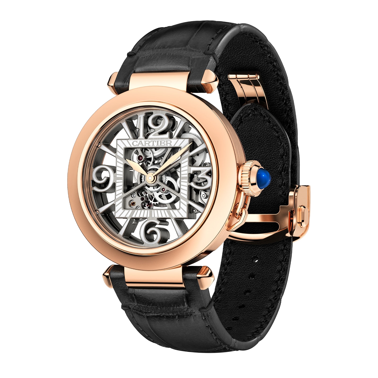 Cartier Pasha De Cartier watch, 41 mm, Skeleton, Mechanical Movement With Automatic Winding, Calibre 9624 MC Rose Gold