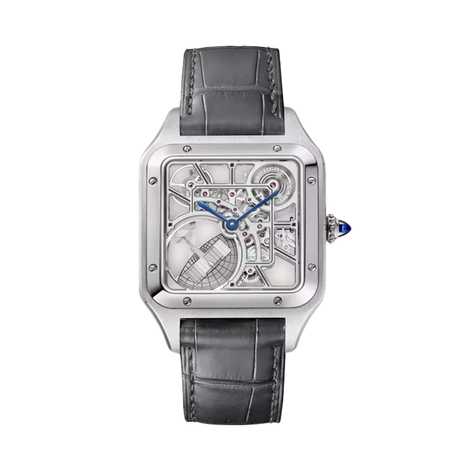 Cartier Santos-Dumont Skeleton Watch, Large Model, Automatic Movement, Steel, Leather Cartier Santos-Dumont Skeleton Watch, Large Model, Automatic Movement, Steel, Leather