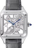 Cartier Santos-Dumont Skeleton Watch, Large Model, Automatic Movement, Steel, Leather