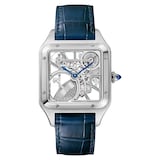 Cartier Santos-Dumont Skeleton Watch, Large Model, Automatic Movement, Steel, Leather