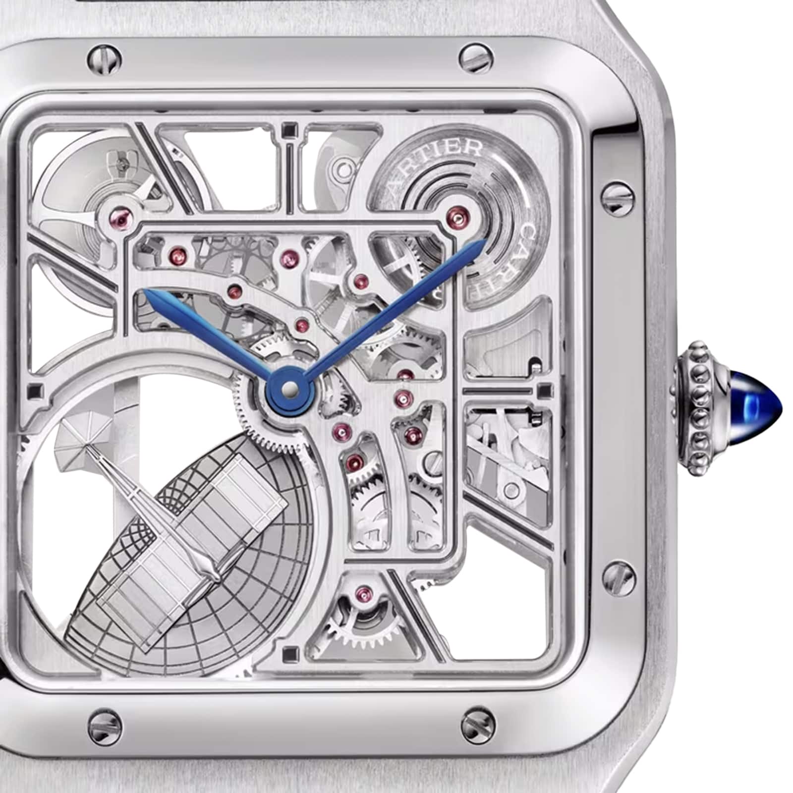 Cartier Santos-Dumont Skeleton Watch, Large Model, Automatic Movement, Steel, Leather Cartier Santos-Dumont Skeleton Watch, Large Model, Automatic Movement, Steel, Leather