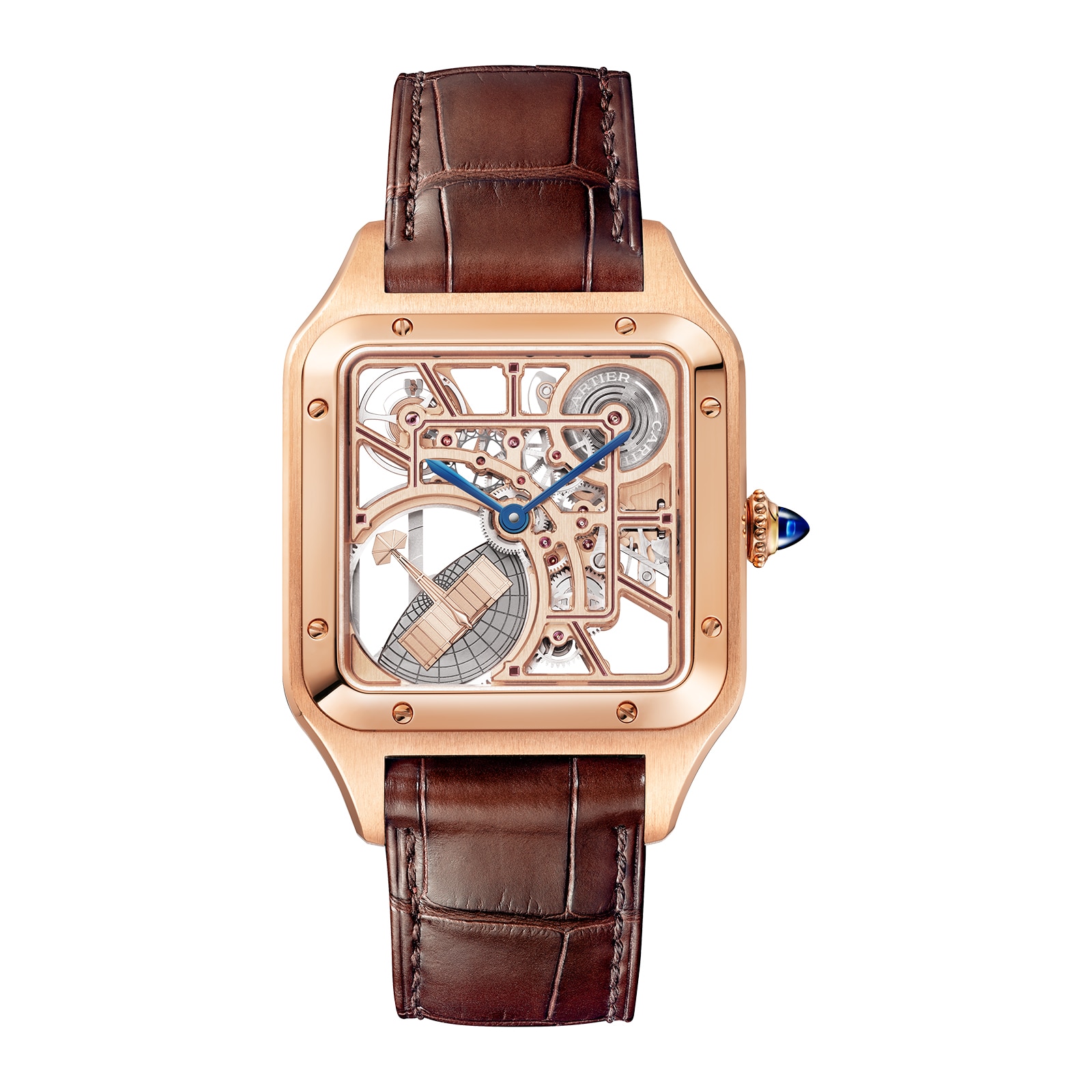 Cartier Santos Watch, Large Model, Mechanical Movement With Automatic Winding, Calibre 1847 MC Steel Case Cartier Santos Watch, Large Model, Mechanical Movement With Automatic Winding, Calibre 1847 MC Steel Case