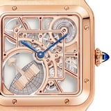 Cartier Santos-Dumont Skeleton Watch, Large Model, 31mm, Automatic Mechanical Movement, 18K Rose Gold Case