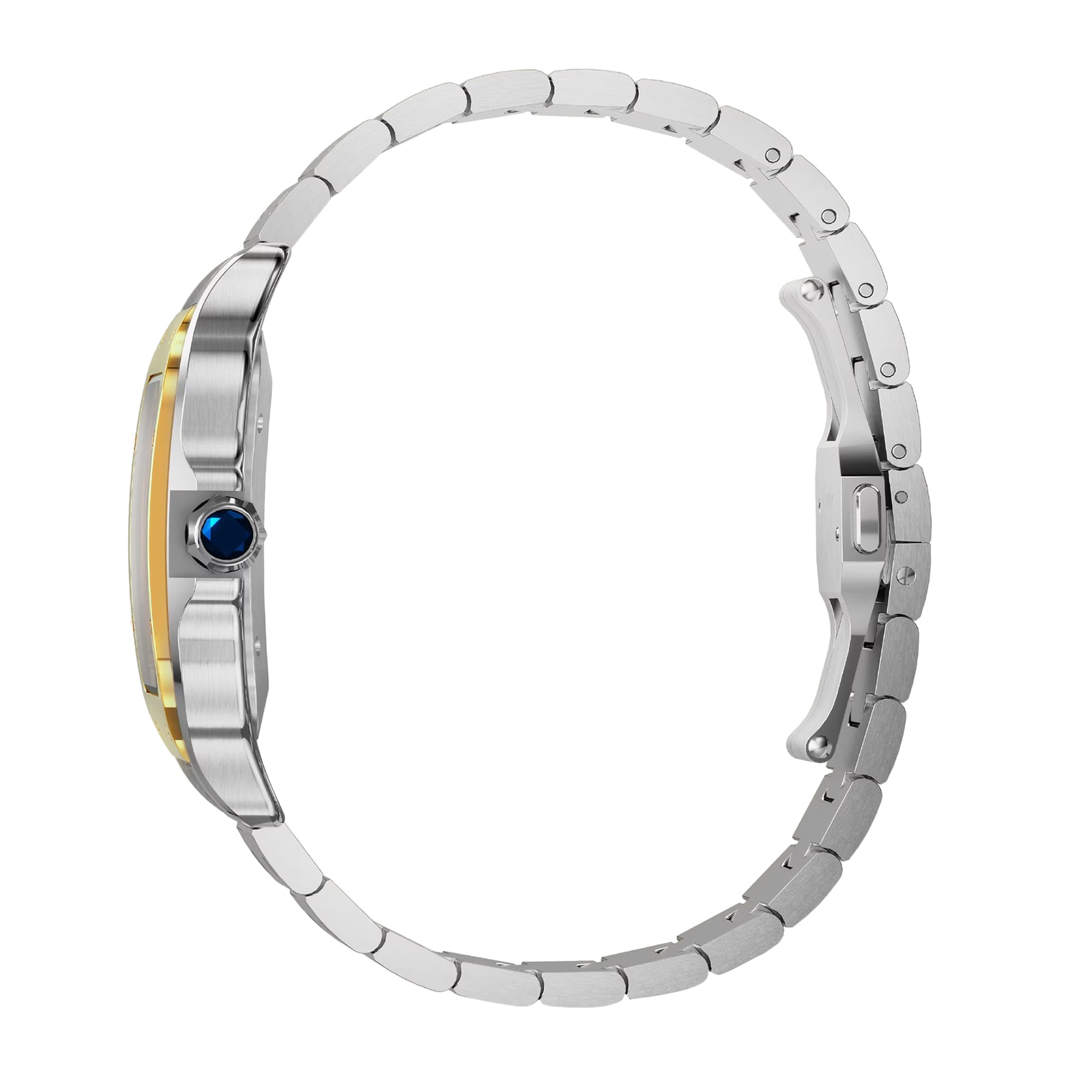 Cartier Santos De Cartier Watch, Large Model, Automatic Winding, Steel Case, Yellow Gold, Interchangeable Leather Strap Cartier Santos De Cartier Watch, Large Model, Automatic Winding, Steel Case, Yellow Gold, Interchangeable Leather Strap