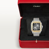 Cartier Santos De Cartier Watch, Large Model, Automatic Winding, Steel Case, Yellow Gold, Interchangeable Leather Strap