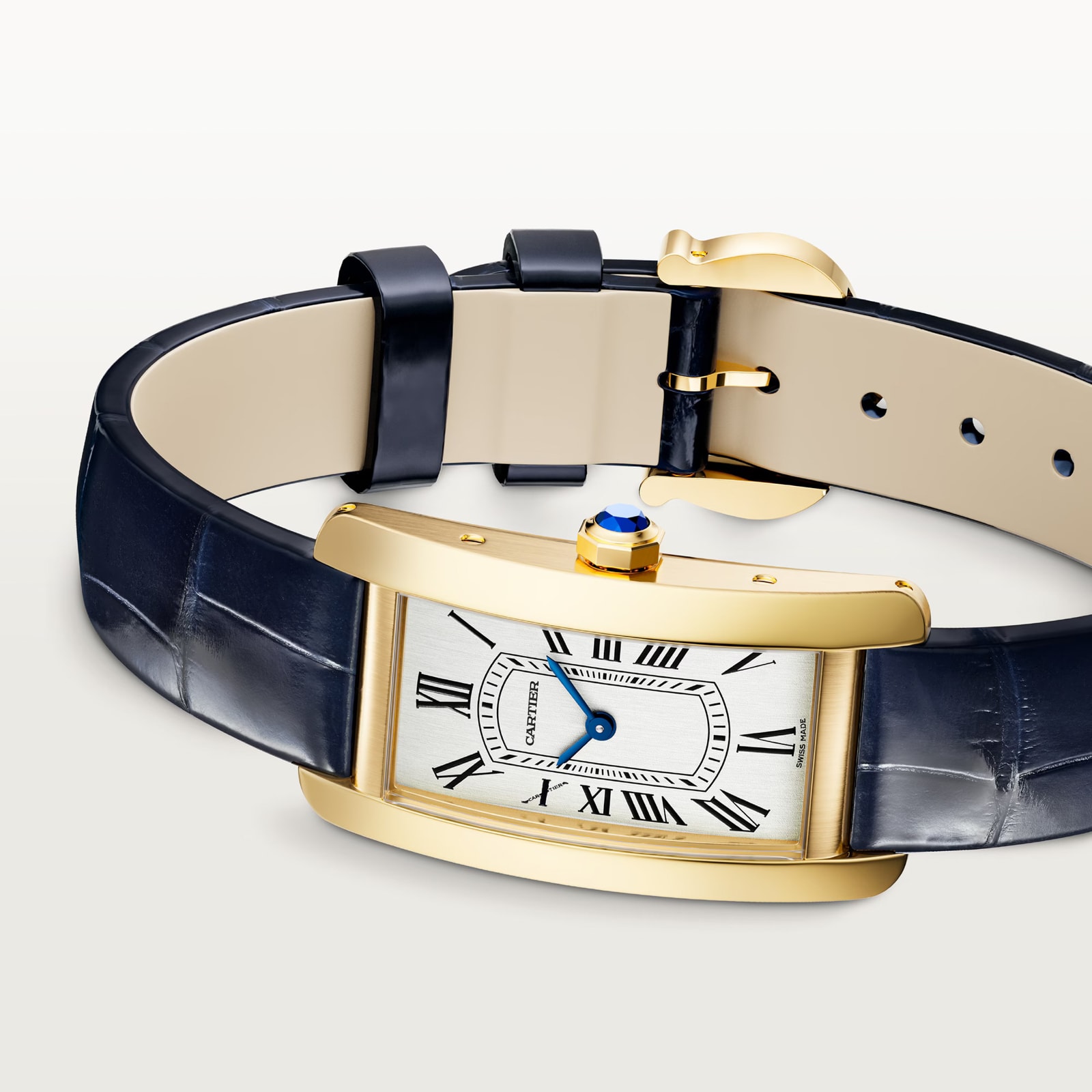Cartier Tank Américaine Watch, Small Model, Quartz Movement, Yellow Gold