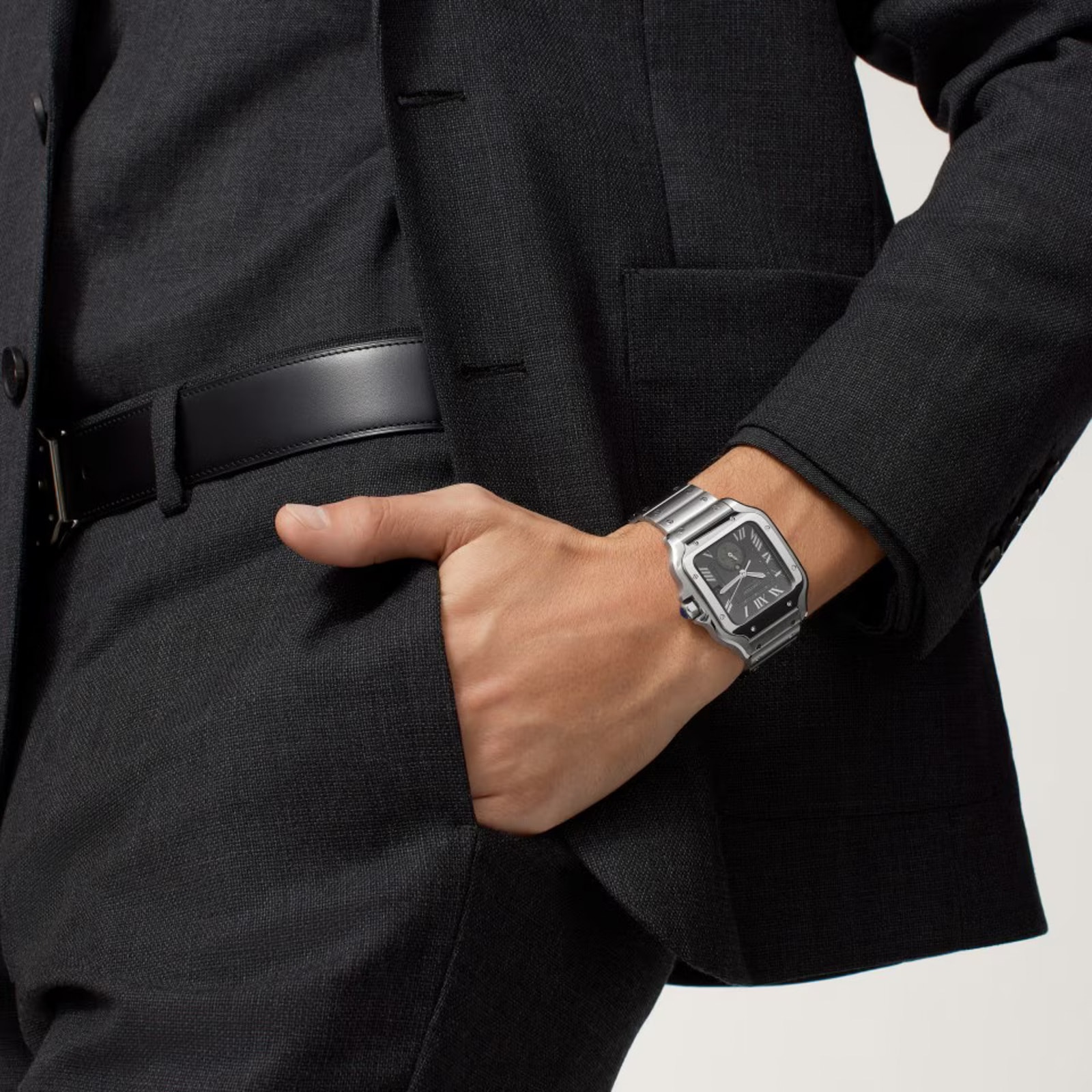 Cartier Santos De Cartier Watch, Large Model, Mechanical Movement With Automatic Winding, Steel Cartier Santos De Cartier Watch, Large Model, Mechanical Movement With Automatic Winding, Steel