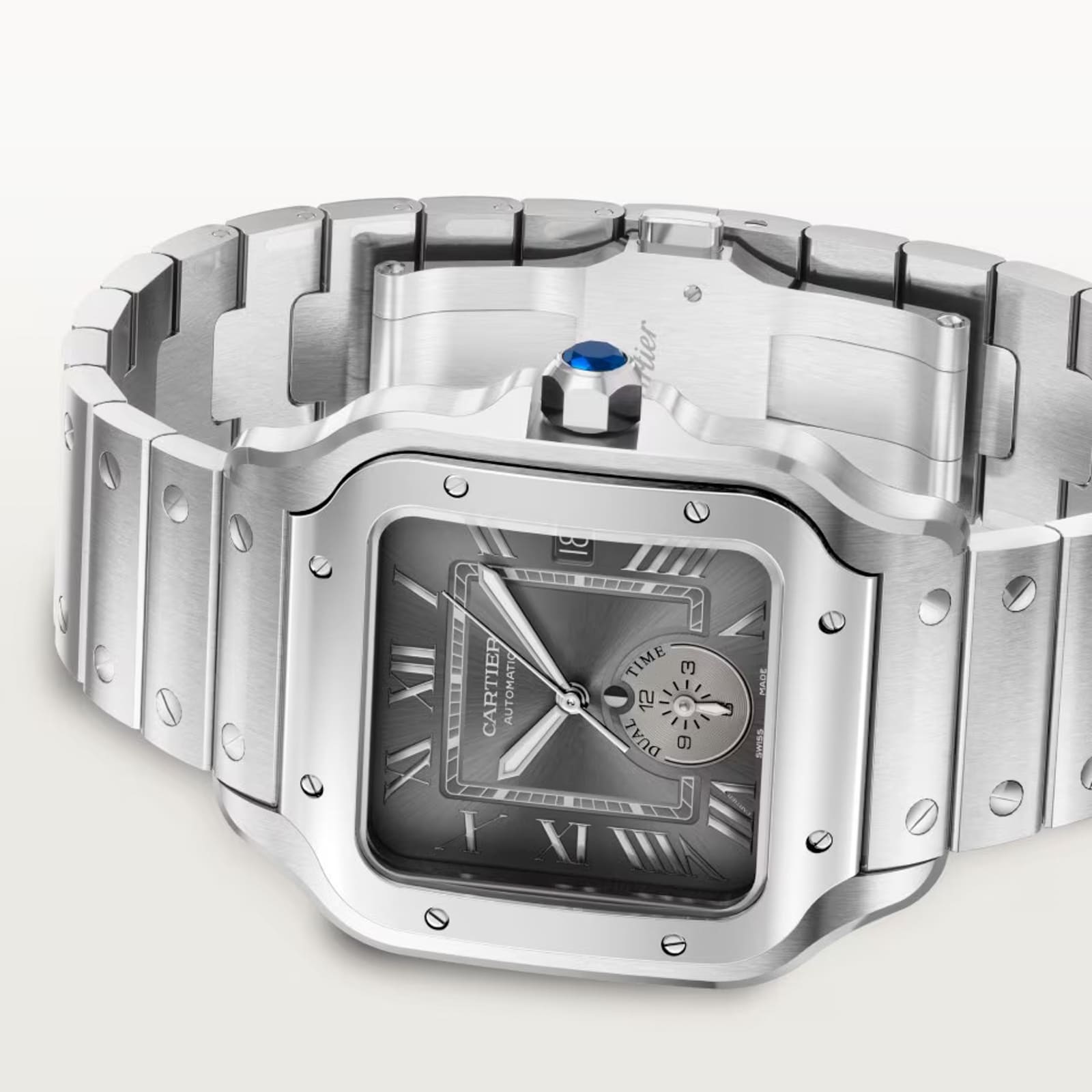 Cartier Santos De Cartier Watch, Large Model, Mechanical Movement With Automatic Winding, Steel Cartier Santos De Cartier Watch, Large Model, Mechanical Movement With Automatic Winding, Steel