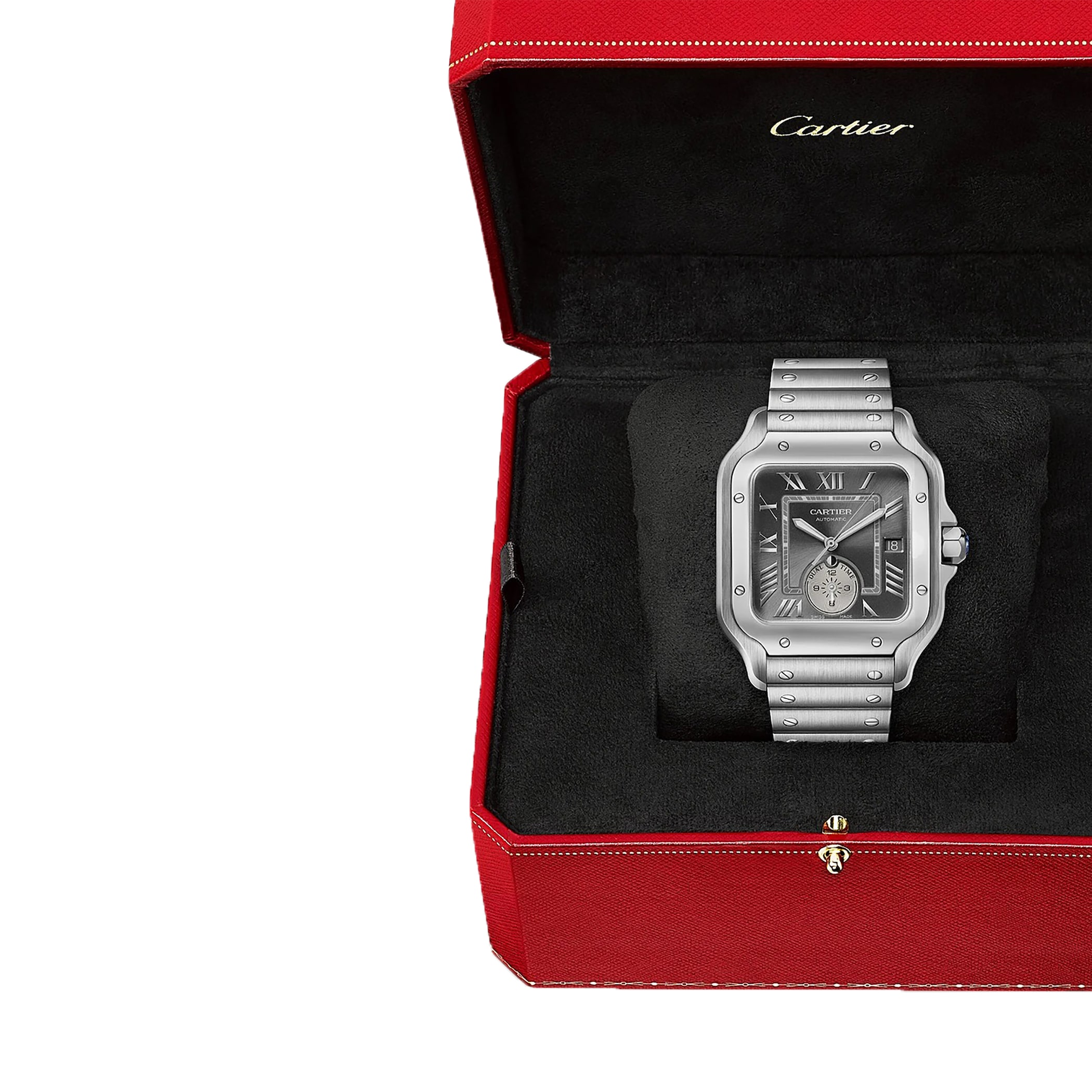 Cartier Santos De Cartier Watch, Large Model, Mechanical Movement With Automatic Winding, Steel Cartier Santos De Cartier Watch, Large Model, Mechanical Movement With Automatic Winding, Steel