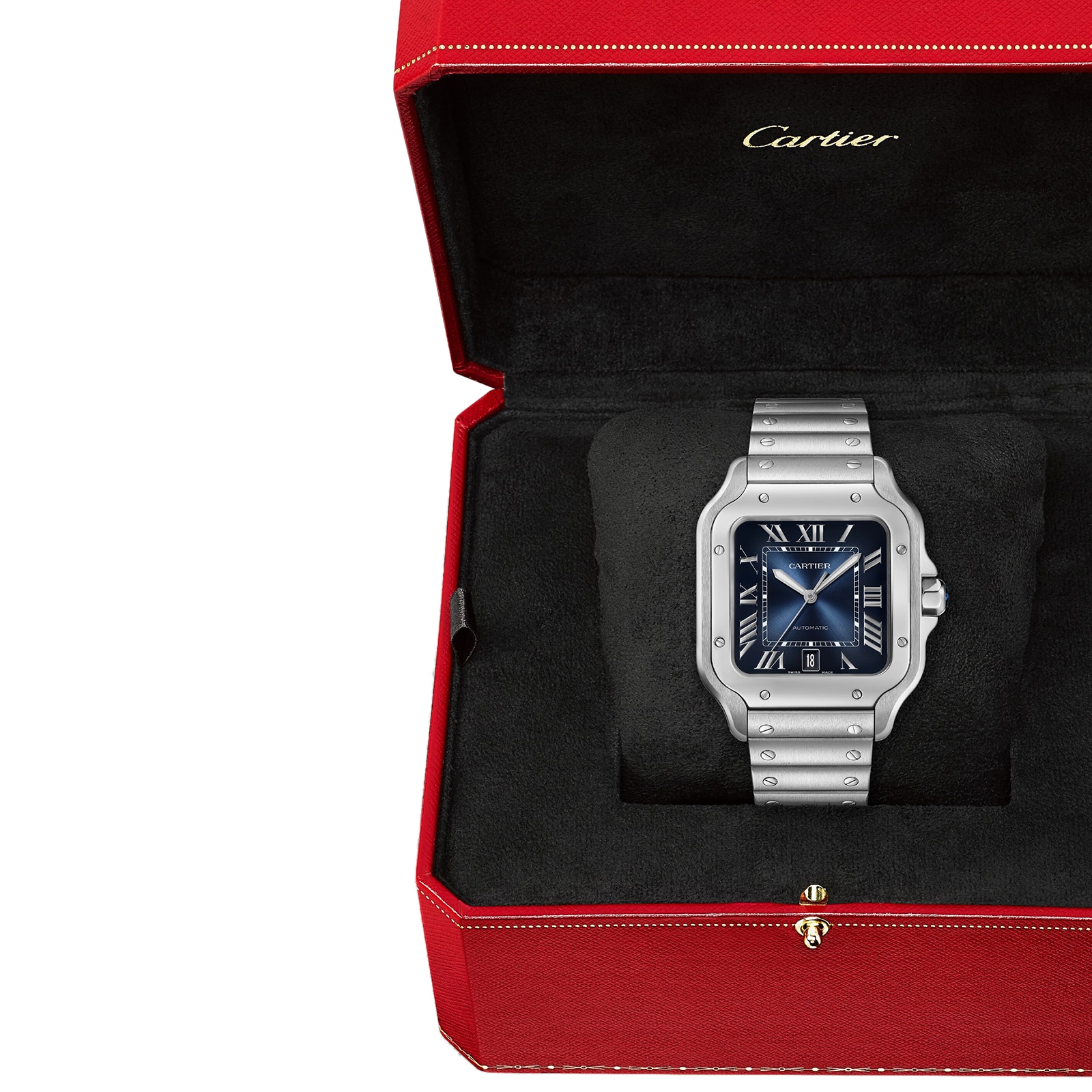 Cartier Santos De Cartier Watch, Large Model, Automatic Winding, Steel Case