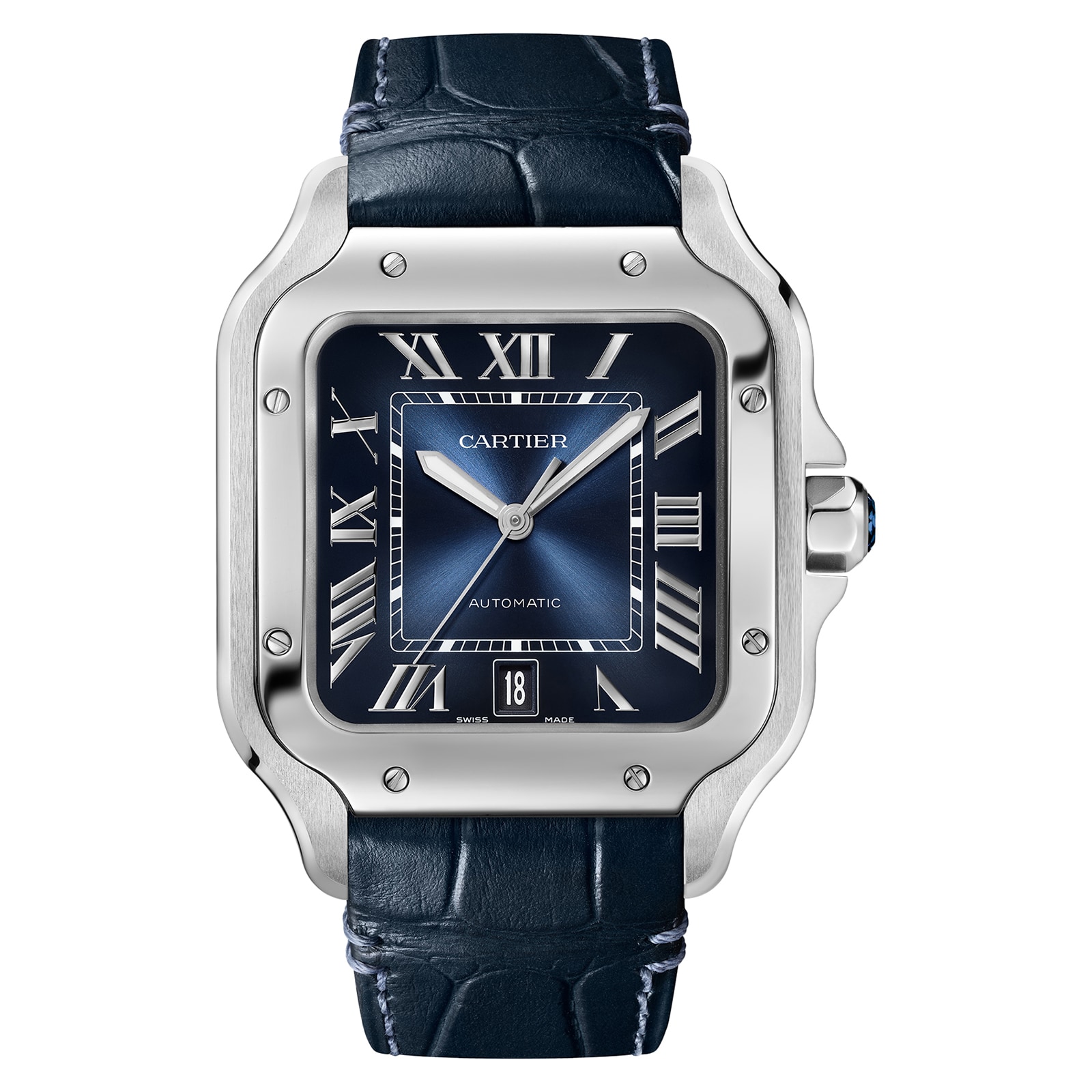 Cartier Santos De Cartier Watch, Large Model, Automatic Winding, Steel Case