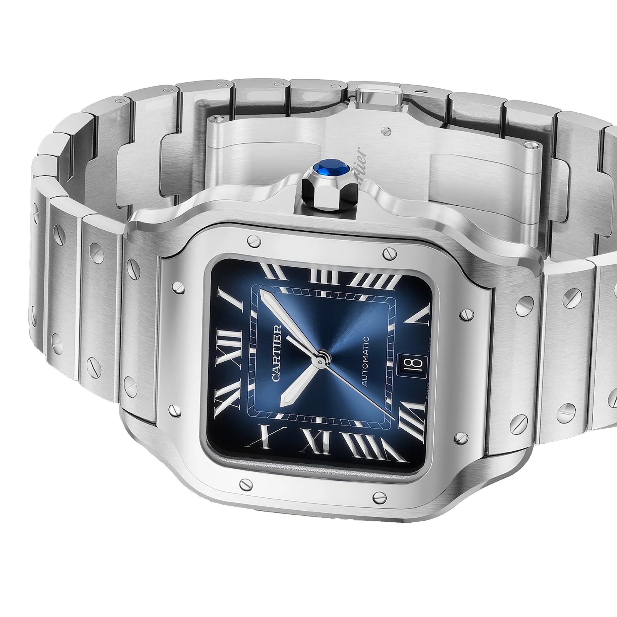 Cartier Santos De Cartier Watch, Large Model, Automatic Winding, Steel Case Cartier Santos De Cartier Watch, Large Model, Automatic Winding, Steel Case