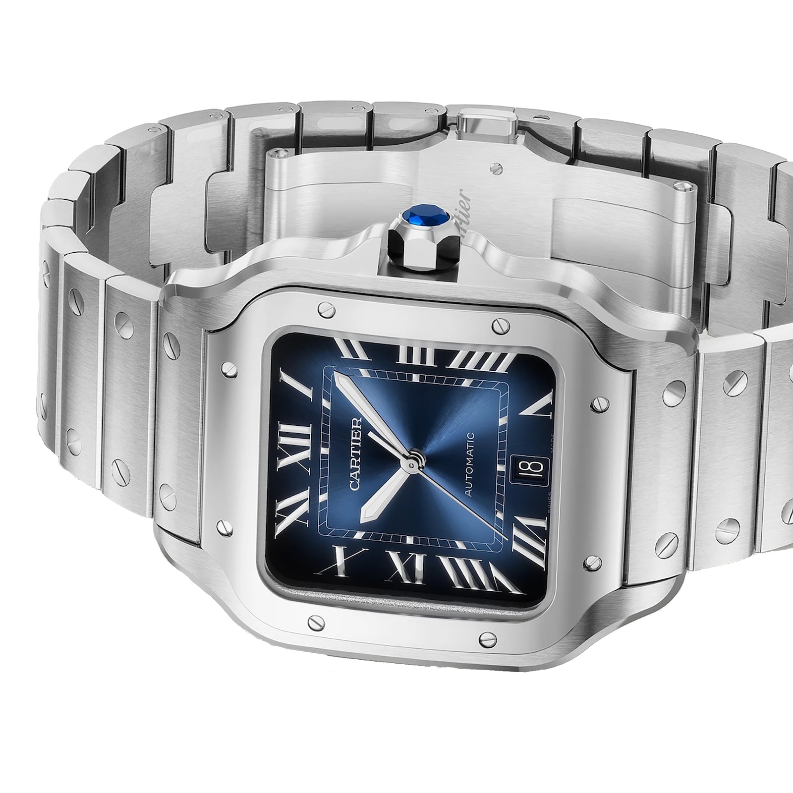 Cartier Santos De Cartier Watch, Large Model, Automatic Winding, Steel Case
