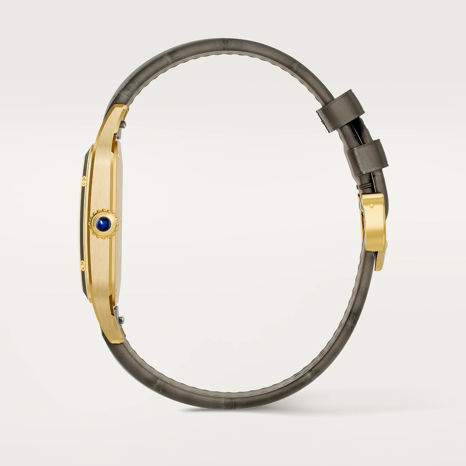Cartier Santos-Dumont watch, large model, mechanical movement with manual winding 430 MC. Yellow gold