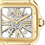 Cartier Santos De Cartier Skeleton Watch, Large Model, Skeleton Mechanical Movement With Manual Winding 9612 MC, Yellow Gold