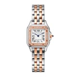 Cartier Panthère De Cartier Watch Small Model, Quartz Movement, Rose Gold, Steel, Diamonds