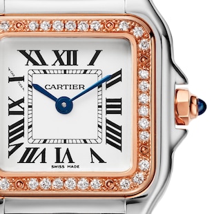 Cartier Panthère De Cartier Watch Small Model, Quartz Movement, Rose Gold, Steel, Diamonds