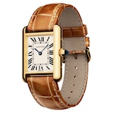 Cartier Tank Louis Cartier Watch Small Model, Quartz Movement, Yellow Gold, Leather