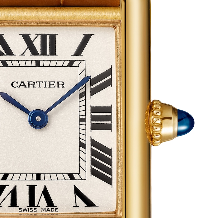 Cartier Tank Louis Cartier Watch Small Model, Quartz Movement, Yellow Gold, Leather