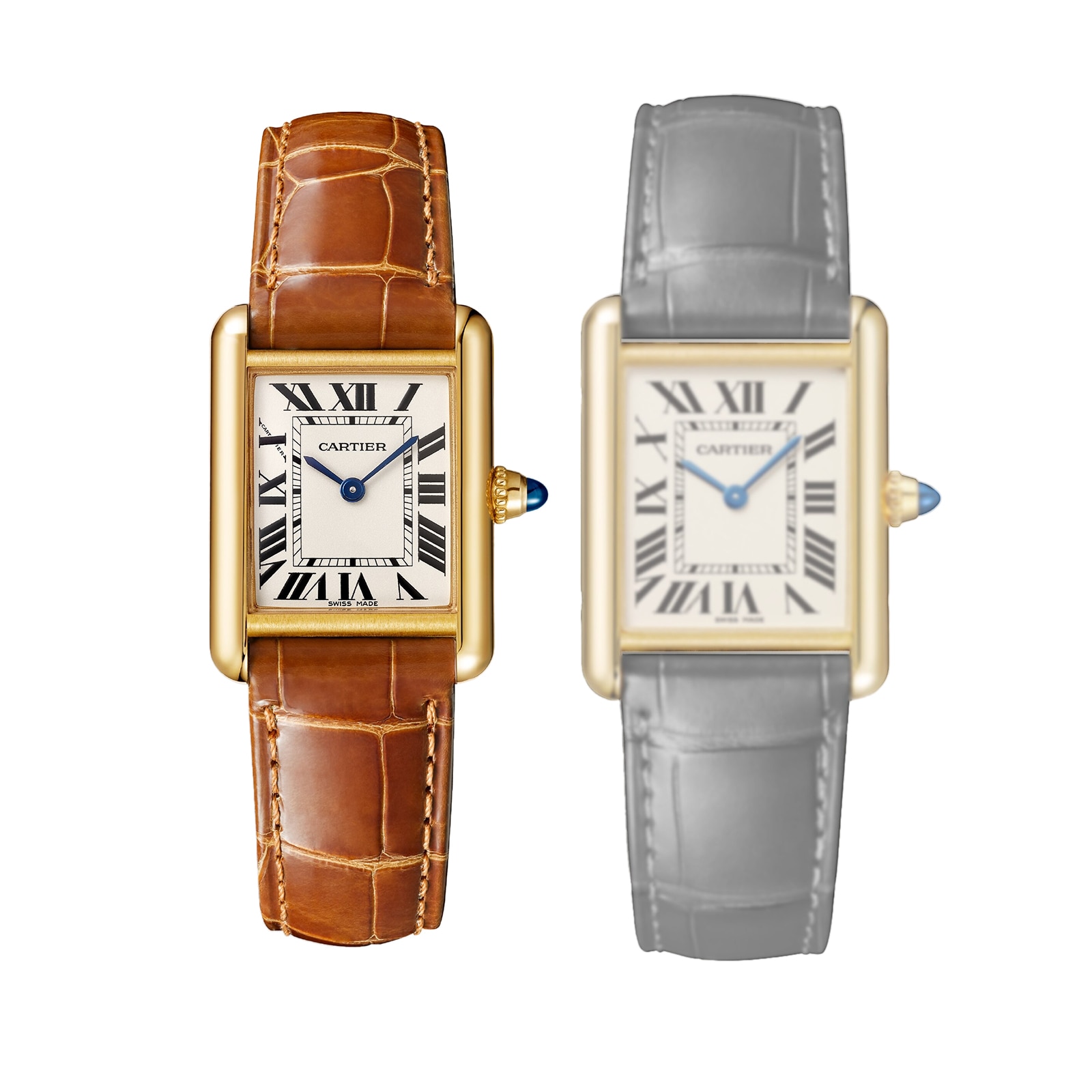 Cartier Tank Louis Cartier Watch Small Model, Quartz Movement, Yellow Gold, Leather