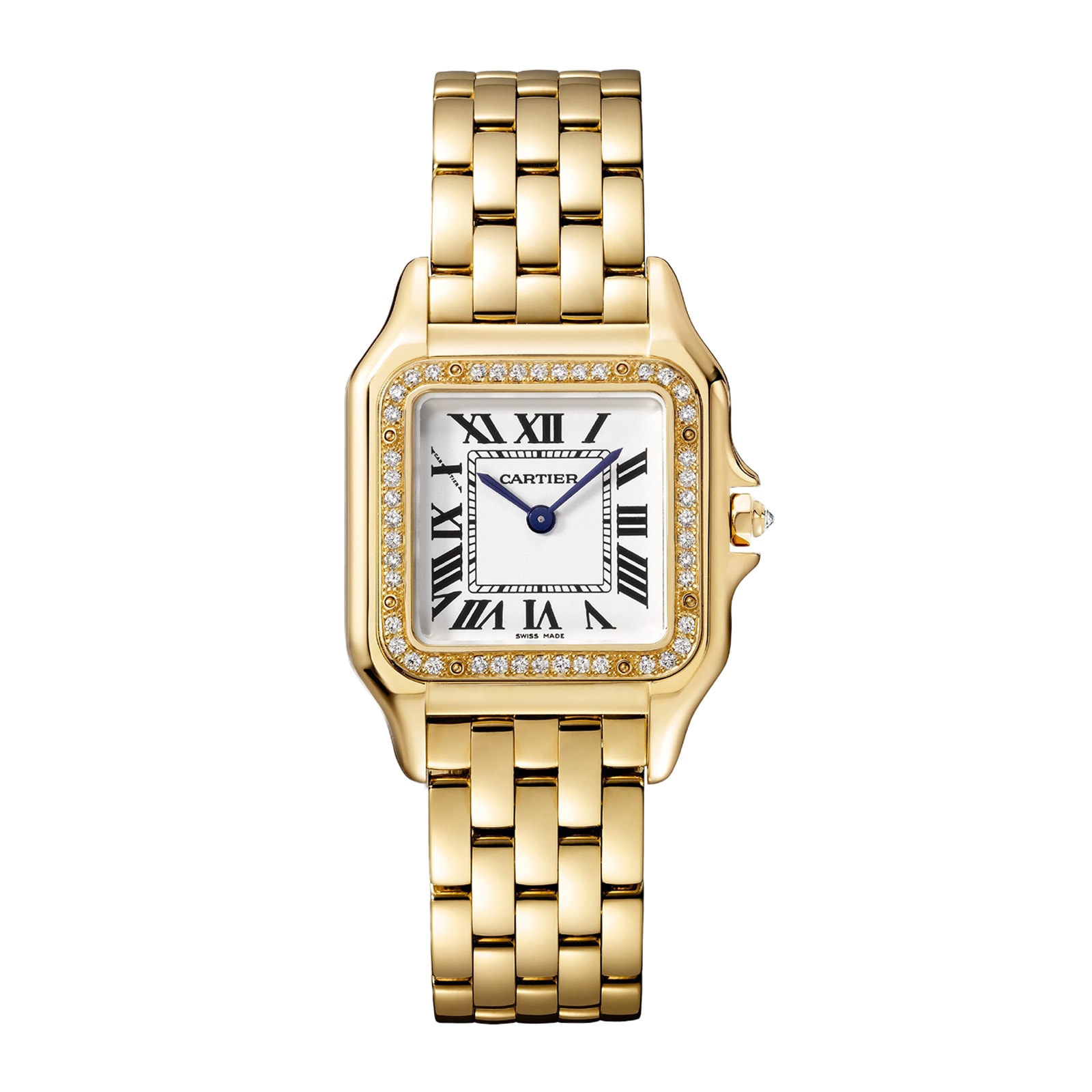 Cartier Panthère De Cartier Watch Medium Model, Quartz Movement, Yellow Gold, Diamonds
