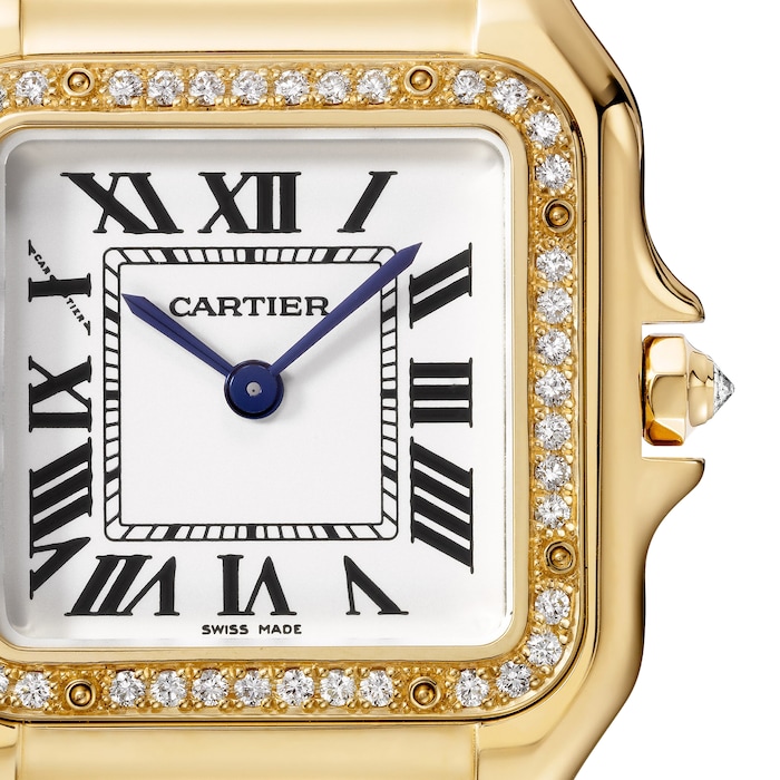 Cartier Panthère De Cartier Watch Medium Model, Quartz Movement, Yellow Gold, Diamonds