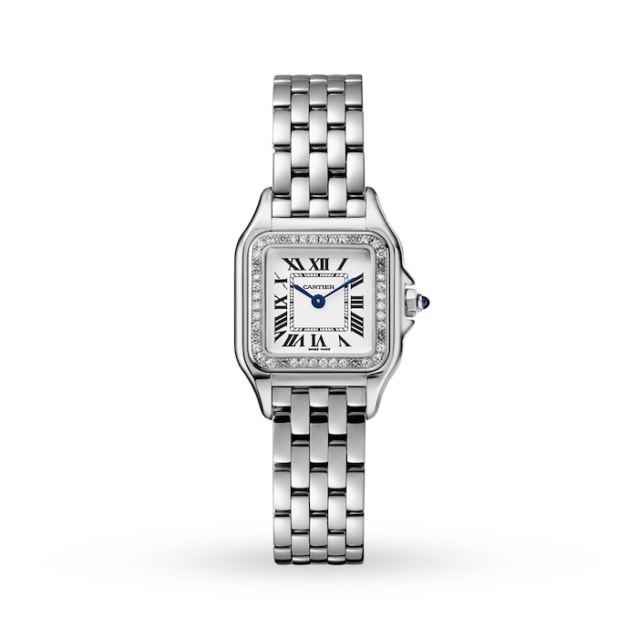 Cartier Panthère De Cartier Watch Small Model, Quartz Movement, Steel, Diamonds