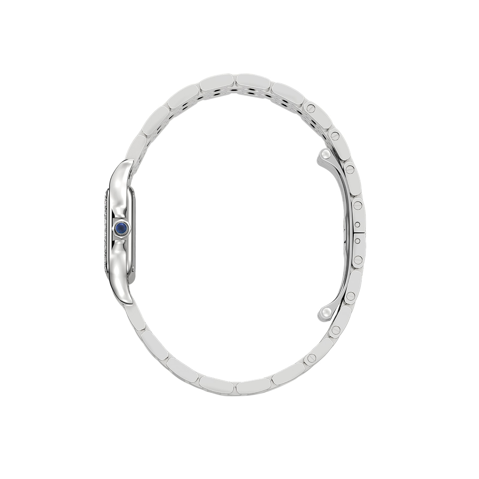 Cartier Panthère De Cartier Watch Small Model, Quartz Movement, Steel, Diamonds