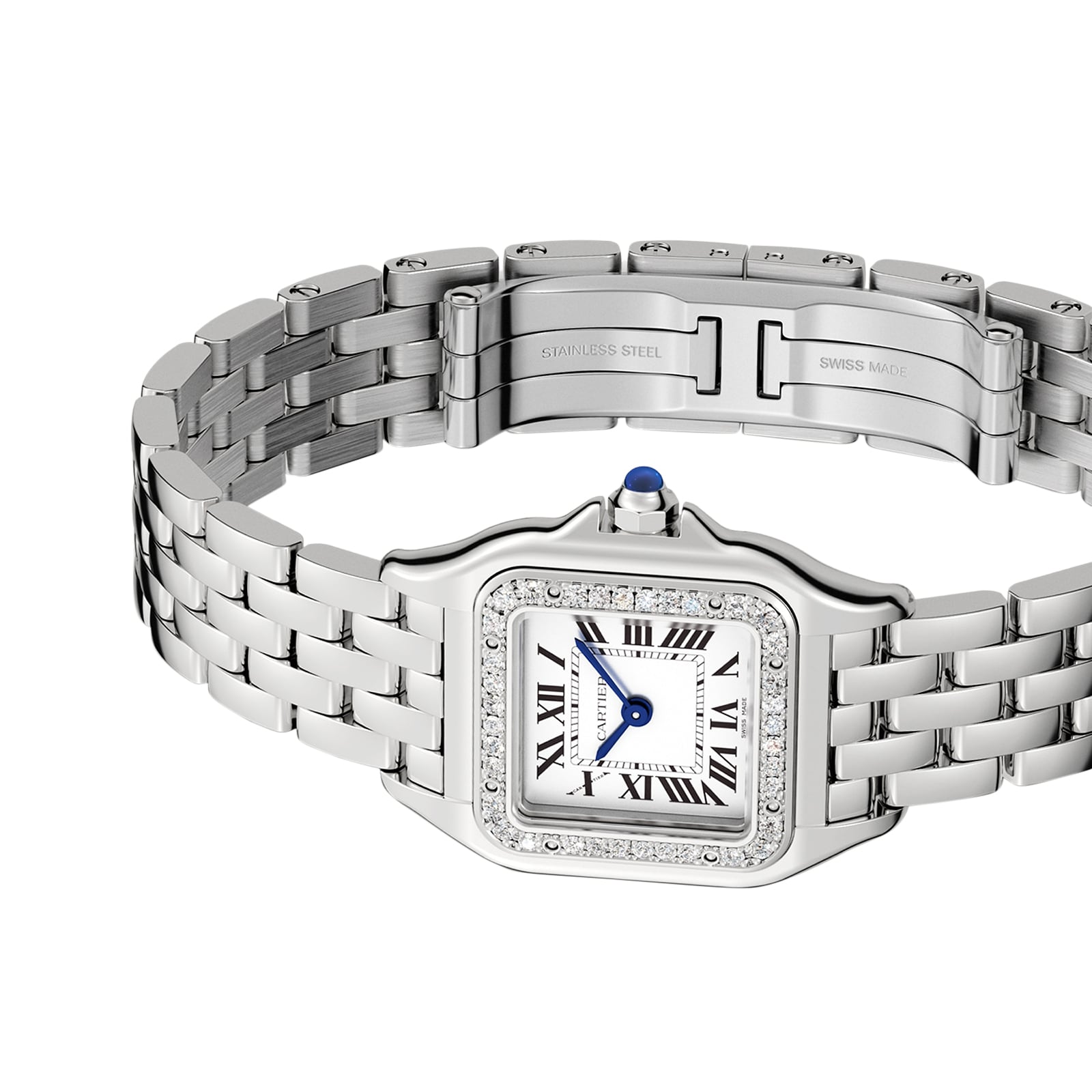 Cartier Panthère De Cartier Watch Small Model, Quartz Movement, Steel, Diamonds Cartier Panthère De Cartier Watch Small Model, Quartz Movement, Steel, Diamonds