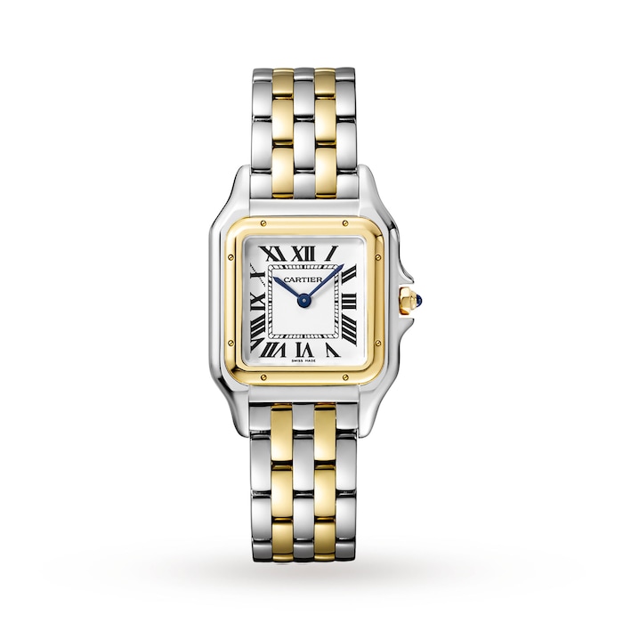 Cartier Panthère De Cartier Watch Medium Model, Quartz Movement, Yellow Gold, Steel