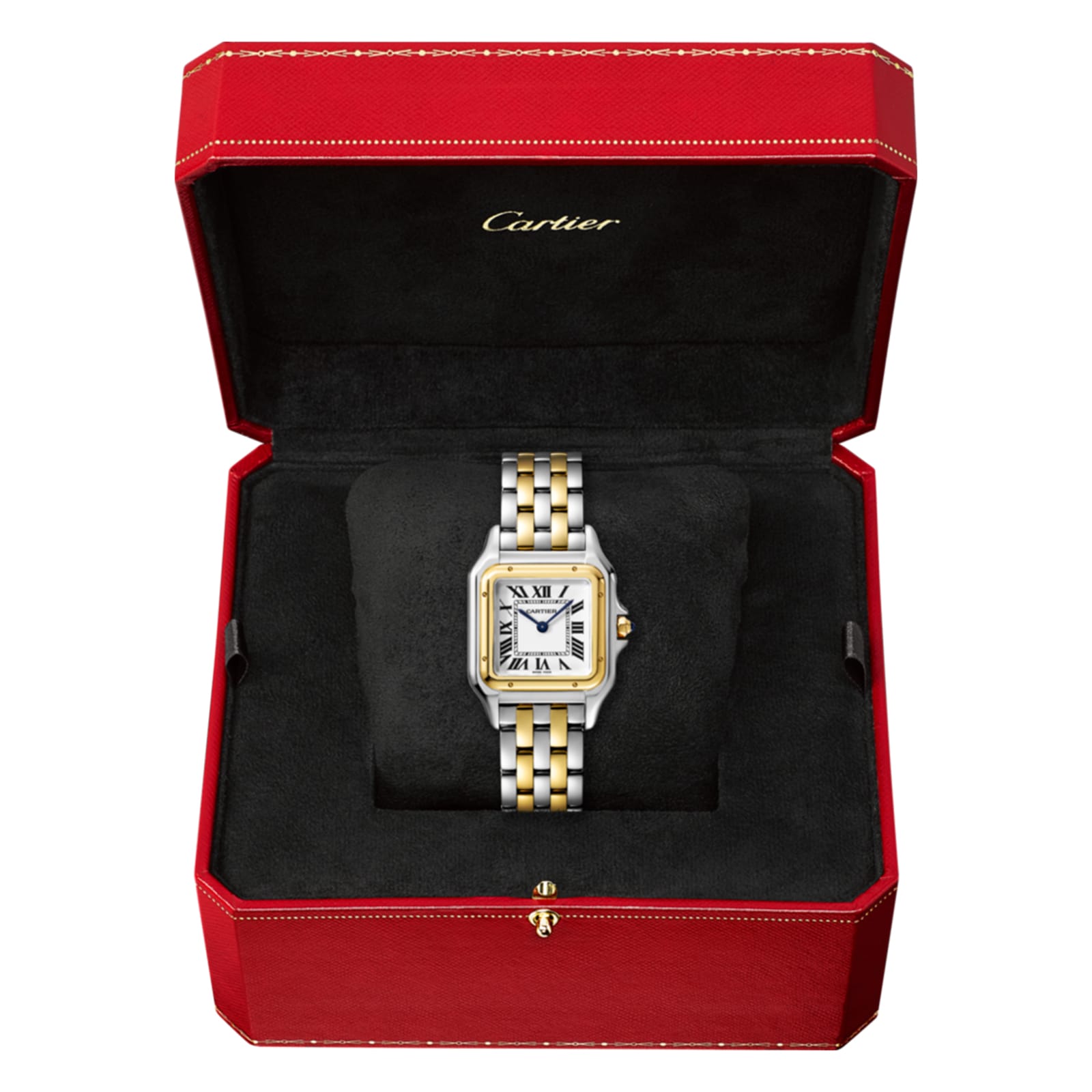 Cartier Panthère De Cartier Watch Medium Model, Quartz Movement, Yellow Gold, Steel