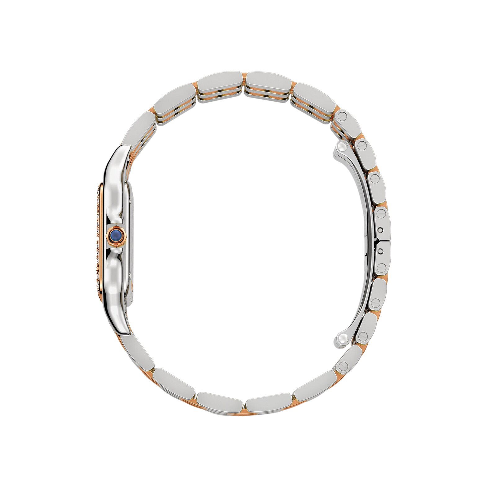 Cartier Panthère De Cartier Watch Medium Model, Quartz Movement, Rose Gold, Steel, Diamonds