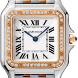 Cartier Panthère De Cartier Watch Medium Model, Quartz Movement, Rose Gold, Steel, Diamonds